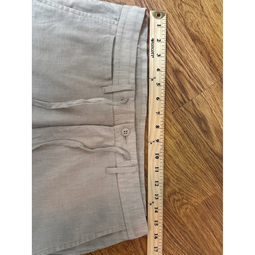 Cremieux Madison Mens 33x32 Linen Blend Drawstring Oatmeal Trousers Quiet Luxury - Picture 4 of 7